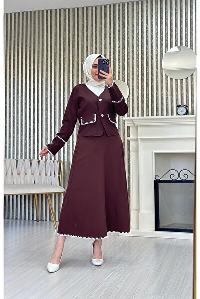 Moda Krash Double Skirt Embroidery Detailed Suit