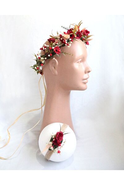 htk butik Çiçekli Taç, Anne Bebek Lohusa Tacı, Bebek Tacı, Bebek Saç Bandı, L...