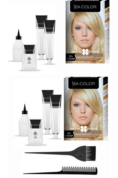 Sea Color Bir Kutuda 2 Boyama X2 Adet 0.1 Platin Sarısı Tarak Fırça