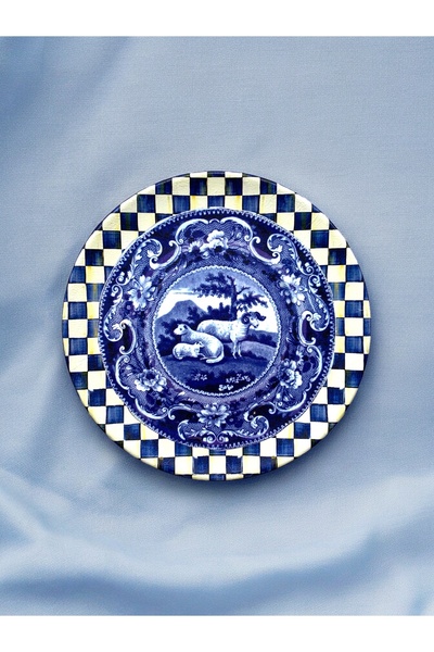 unique florya Dekoratif Duvar Tabağı Duvar Süsü Blue Blanc Tabak Mavi Tabak N...