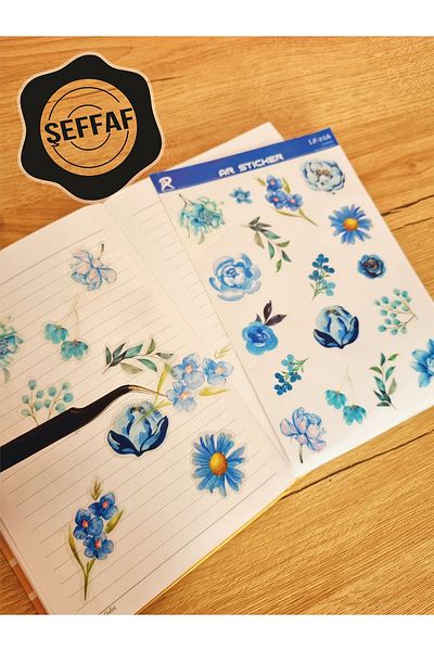 AR Sticker - Set de autocolante transparente pentru laptop, notebook, tabletă, cu tematică florală și frunze