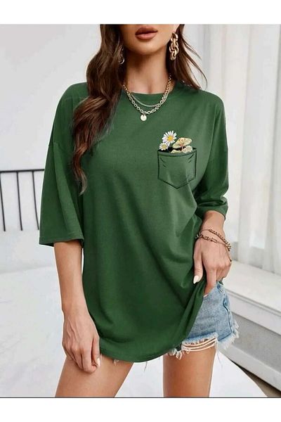 EFFRENATU Μπλουζάκι Oversize Floral Printed