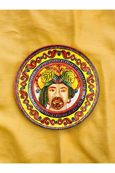 unique florya Dekoratif Duvar Tabağı Duvar Süsü Diego Tabak Kırmızı Tabak No:13