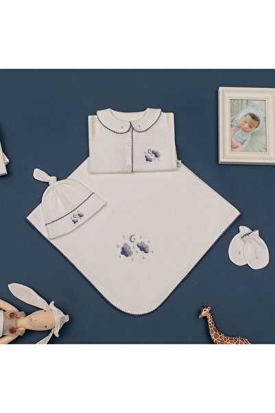 Florijee Twinkle El Işi Organik Yenidoğan Hastane Çıkış Seti Lacivert-ay Ve Y...