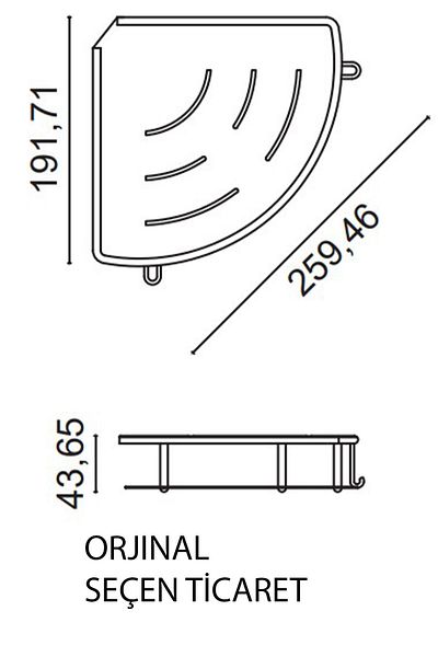 ÇELİK BANYO 19x19 Cm Brass Marin - Suport pentru șampon, Suport pentru burete din inox, Aur Aur