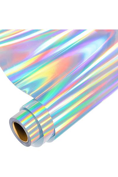 WİOX Rainbow Hologram Foil - 160 Micron Silver, Size 20cm X 152cm