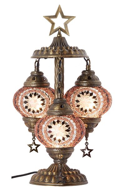 Demmex 3-Piece Turkish Moroccan Mosaic Desktop Decor - G-Price Compatible with Authentic Grand Bazaar Gulf Countries