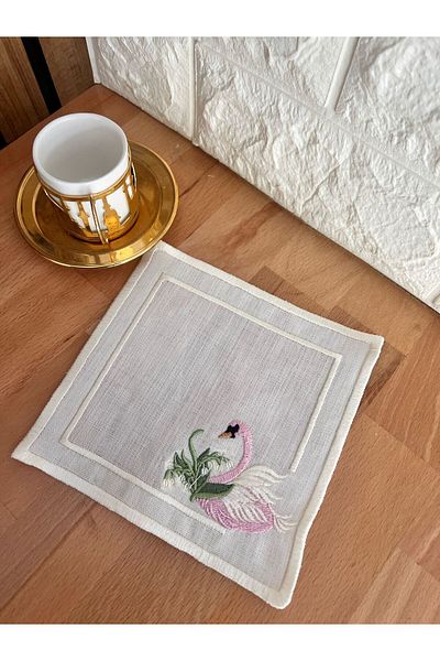 Nakışkonsept Swan Patterned Cocktail Napkin