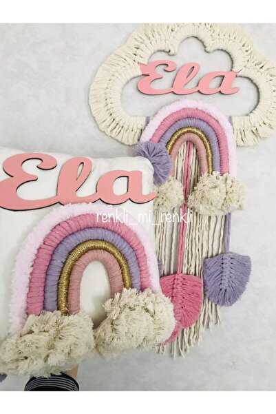 renkli mi renkli tasarım dünyası Makrome Isimli Kapı Süs Ve Takı Yastıgı