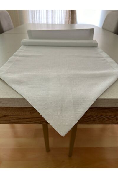 Zeren Home Glitter White Triangle Runner - Meral Lead Collection, 40 x 160