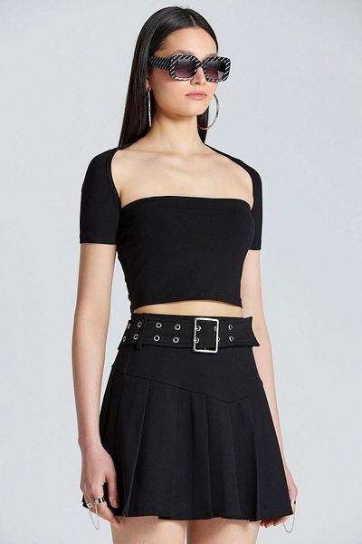 boutiquen Μπλούζα Bolero κοντομάνικη 2560 Μαύρη