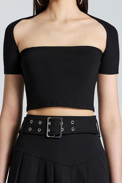 boutiquen Μπλούζα Bolero κοντομάνικη 2560 Μαύρη