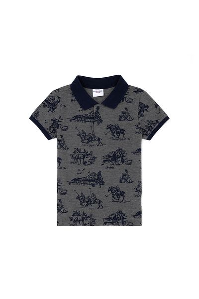 U.S. Polo Assn. Tricou cu guler polo pentru băieți gri - ASILSENCER STORE