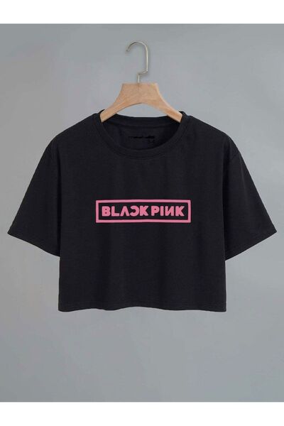 Machetta Fata - Tricou Crop Imprimat Trandafir Negru