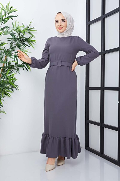 marwella Gülce Krep Elbise - Gri