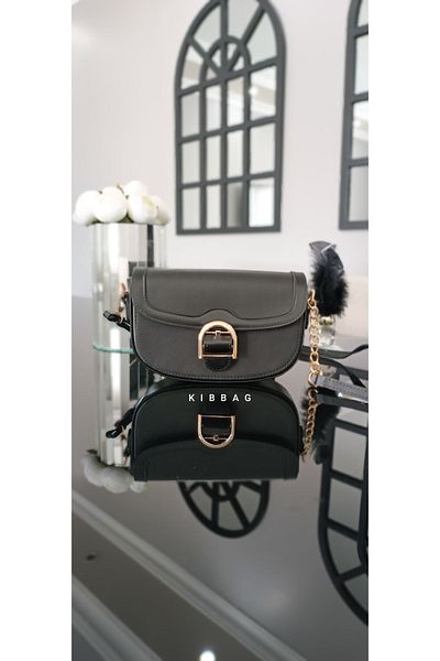 KIBBAG Geantă de umăr și crossbody cu curea neagră