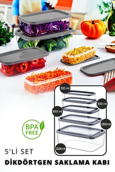 SWENCRAFT Set of 5 Luxury Food Storage Boxes - Can Enter Microwave and Deep Freezer
