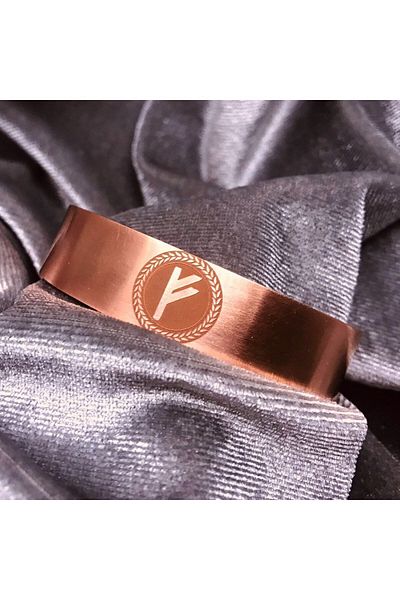 ajda's Fehu Abundance Blessings Bracelet - Pure Copper