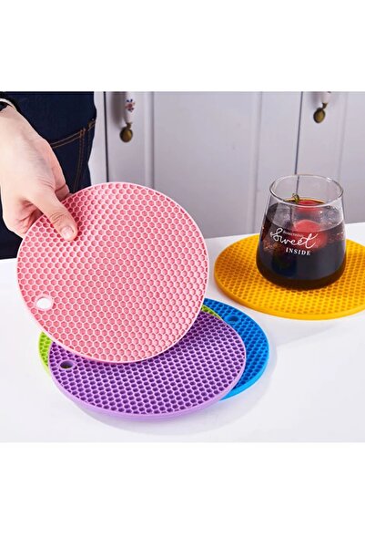 LOVYCO 1 Piece Round Honeycomb Silicone Trivet - Mixed Color