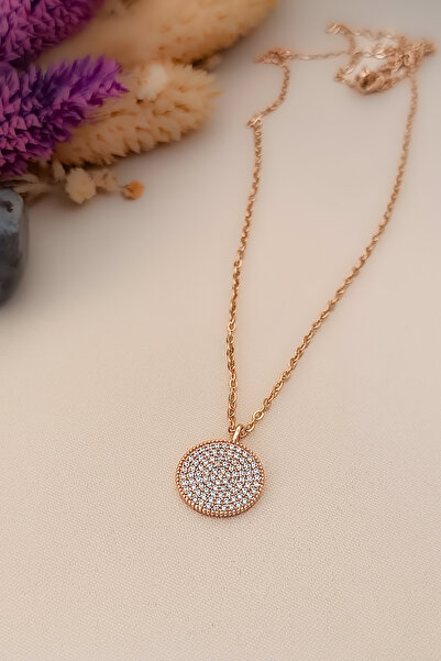 COSİTA Daire Zirkon Taş Bezeme Modern Luxury Tasarım Kolye