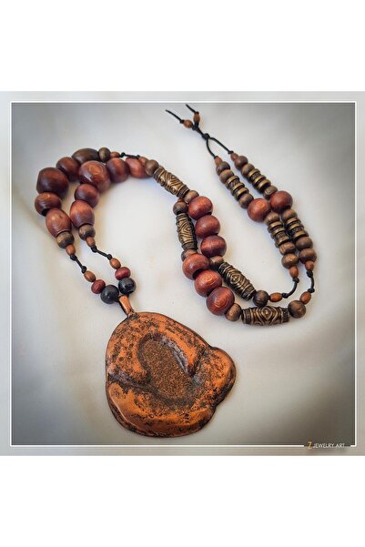 Z Jewelry Design Bohede - Ahşap Doku El Yapımı Etnik Otantik Bohem Kadın Erke...