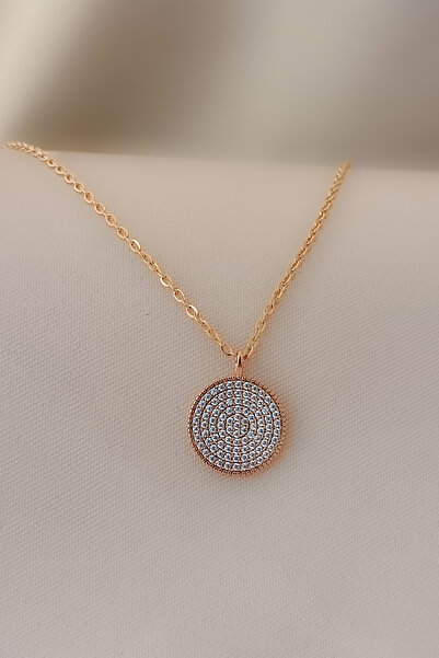COSİTA Daire Zirkon Taş Bezeme Modern Luxury Tasarım Kolye