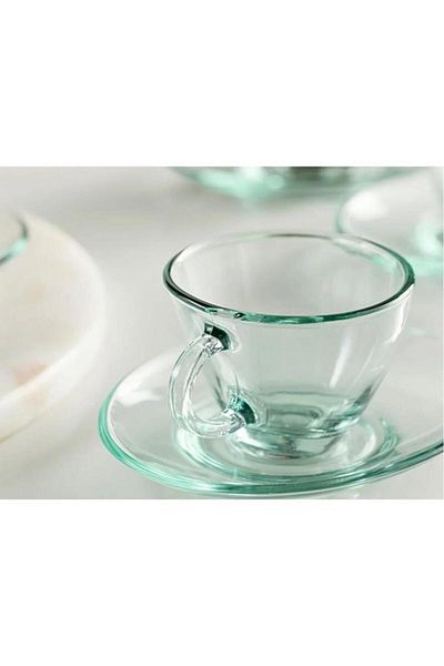 Paşabahçe 98396 Glass Set of 4 Aware 230cc Asymmetrical Penguin Tea Nescafe Cups
