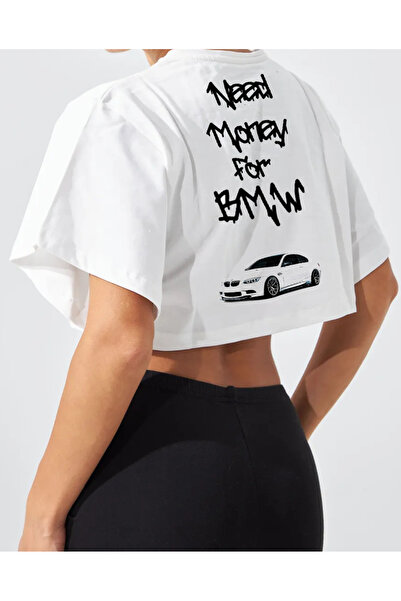 Edizen Tricou BMW Super Premium Oversize Crop - 100% bumbac, scurt