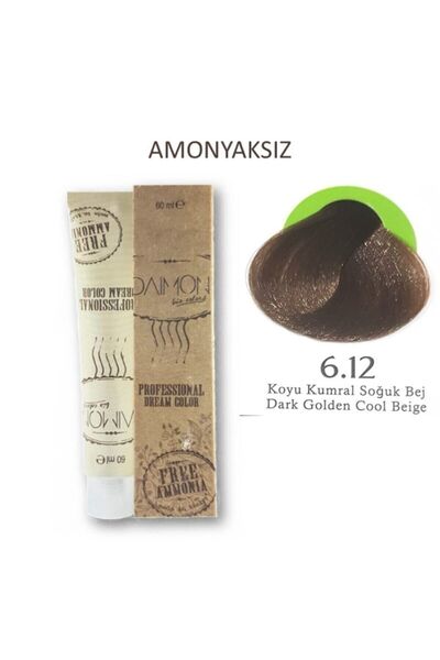 DAIMON Fa Amonyaksız Saç Boyası 6.12 Koyu Kumral Soğuk Bej