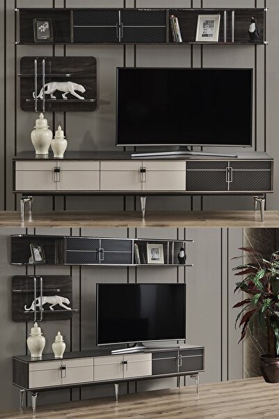 BuğdaycıGrup Hilton 200 Premium Duvar Tv Ünitesi Televizyon Sehpası Ünitesi 2...