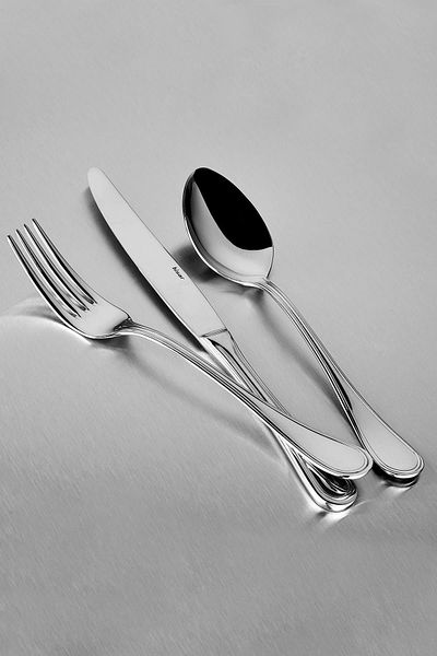 Hisar Contour 24 Piece Steel Fork Spoon Knife Set