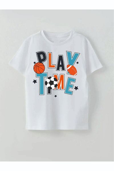 Cevval Tricou pentru băieți - Imprimare cu litere PLAY TIME