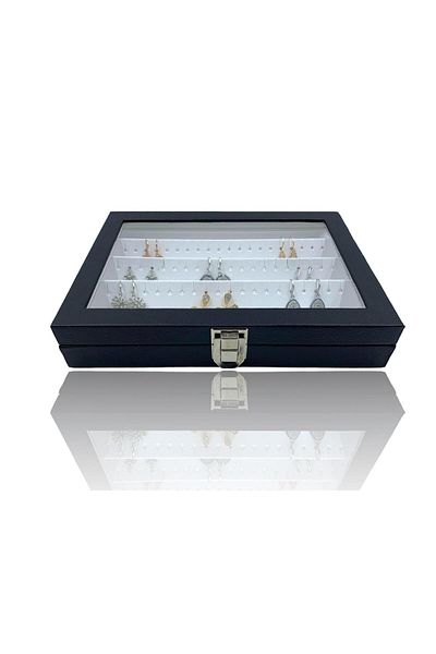 DİJİTAL ÇARŞI MAĞAZACILIK Черна кутийка за обеци Richbox - 18x24см