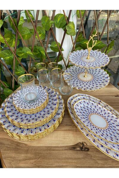 GÜRCÜGLASS Jewel Breakfast and Presentation Set - 28 Pieces