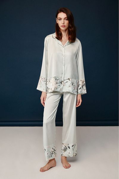 Bonnie Clyde Bonnie&Clyde - Women's Floral Printed Long Sleeve Satin Pajama Set 3.C.0.L.5.R.20
