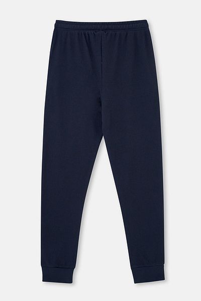 Dagi Pantaloni de jogger bleumarin cu picior waffle