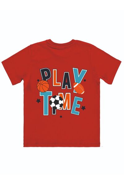 Cevval Футболка для хлопчика - PLAY TİME з написом