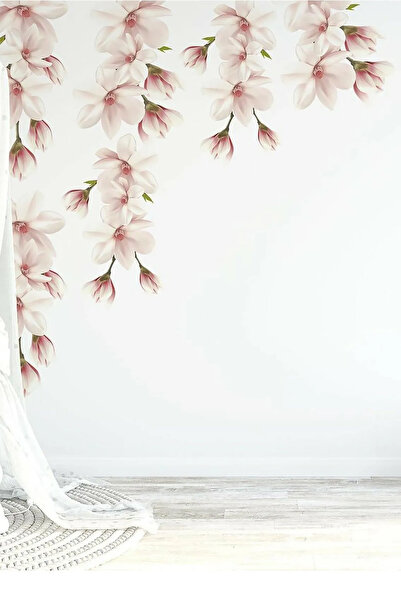 KT Decor ملصق حائط عملاق على شكل زهور الفاوانيا الملونة