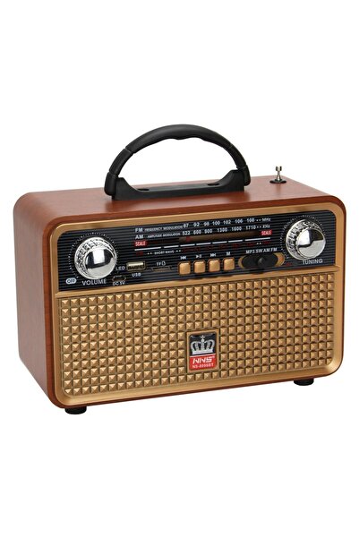 NNS Ns-8096bt Taşınabilir Nostaljik Radyo Bluetooth Speaker Usb Tf Card Aux