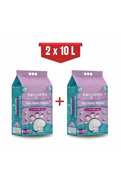 BENPETTO 2x10 Bb250 Bebek Pudrası Kokulu Topaklanan Kedi Kumu 20 Lt / Cat Litte