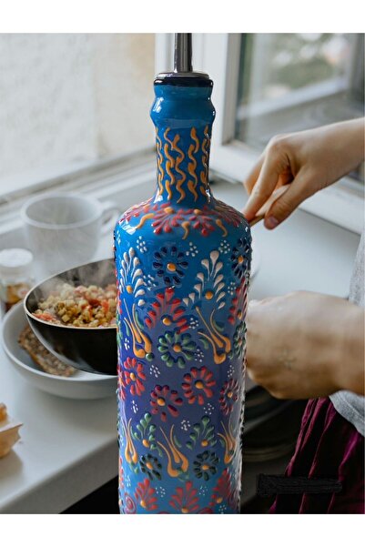 MSTR Art Yağlık Ve Sirkelik Silikon Contalı 1000 Cc - Oil & Vinegar Bottle Si...