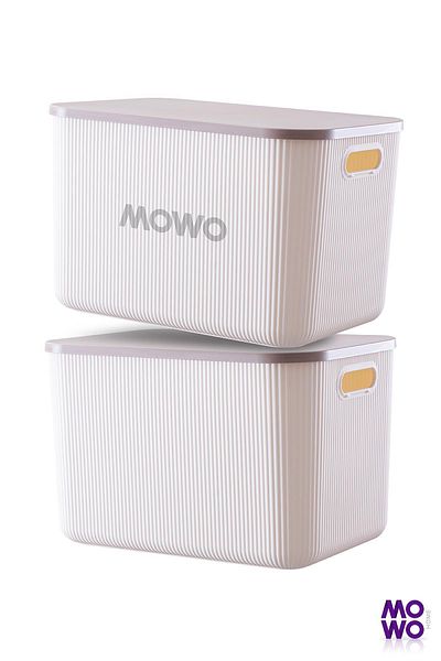 Mowo Home Trove 21 Liter White - Multi-Purpose Storage Box with 2 Lids