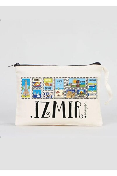 Bikutumutluluk İZMİR'E MEKTUPLAR SOUVENİR İZMİR MAKYAJ ÇANTASI CLUTCH KALEMLİK