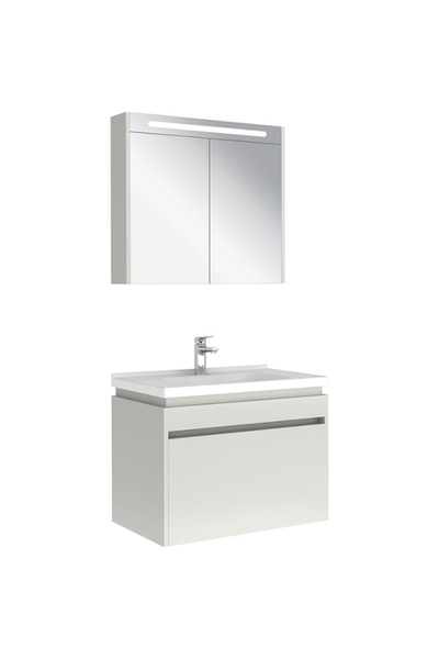 KALE Idea 2.0 80 Cm Parlak Beyaz Tek Çekmeceli Banyo Dolabı Takımı 610100200490