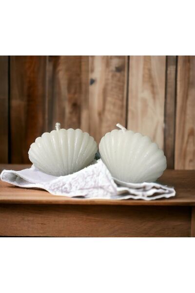 Bernami 2-Li Mini Oyster Clam Scent Candle 3 Cm Dir Soy Paraffin Henna Wedding