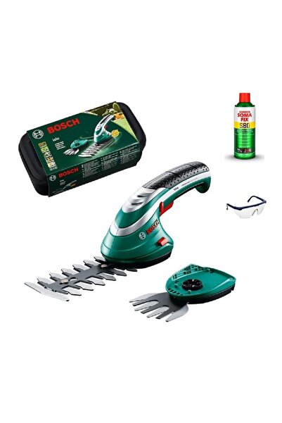 Bosch Isio 3 Akülü Çim Çit Kesme ve Topiari Makası 3.6 V + Koruma Gözlüğü + B...
