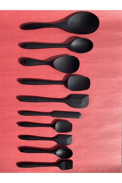 Multiamo Hard Tip Heat Resistant Fireproof Non-Stick Silicone Dowry Spoon Set 10 Pieces
