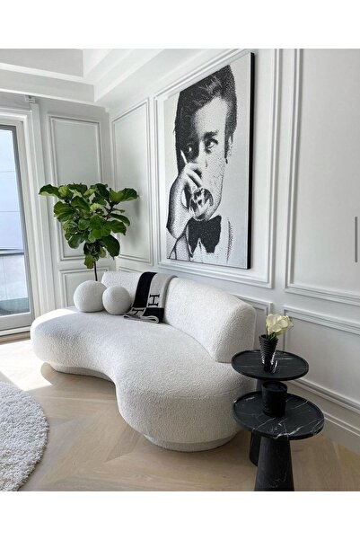 S Home Design Concept Marin Fasulye Koltuk / Kanepe, Teddy, Beyaz