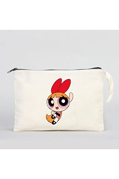 Bikutumutluluk POWERPUFF GIRLS BLOSSOM PINK GIFT MAKEUP BAG CLUTCH