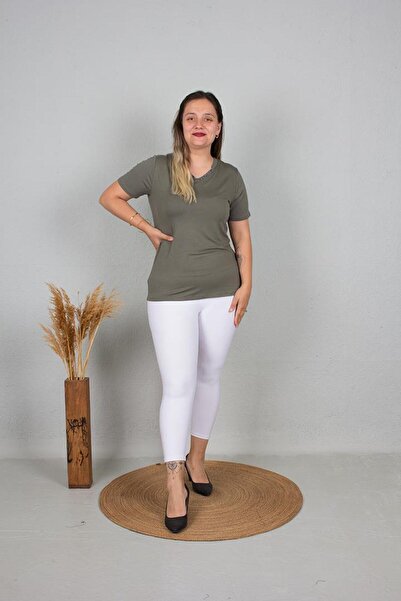 Truva XXL Μπλουζάκι μεγάλου μεγέθους με λάμψη στο λαιμό - Χρώμα B111